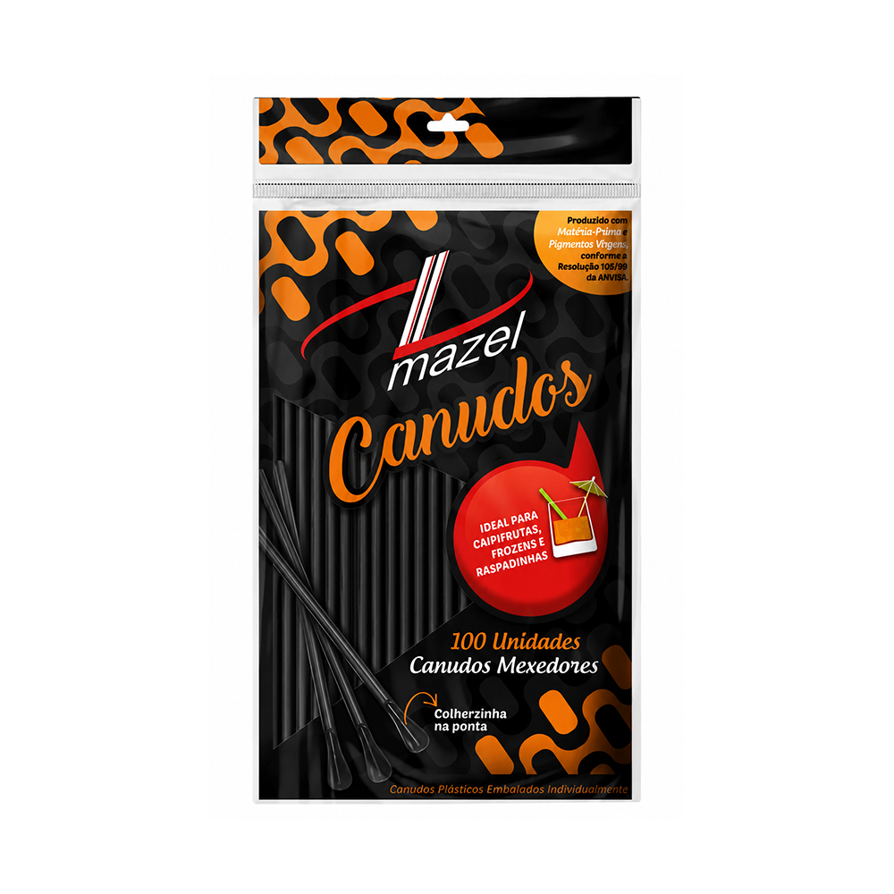 CANUDO PARA DRINK MEXEDOR MAZEL PRETO