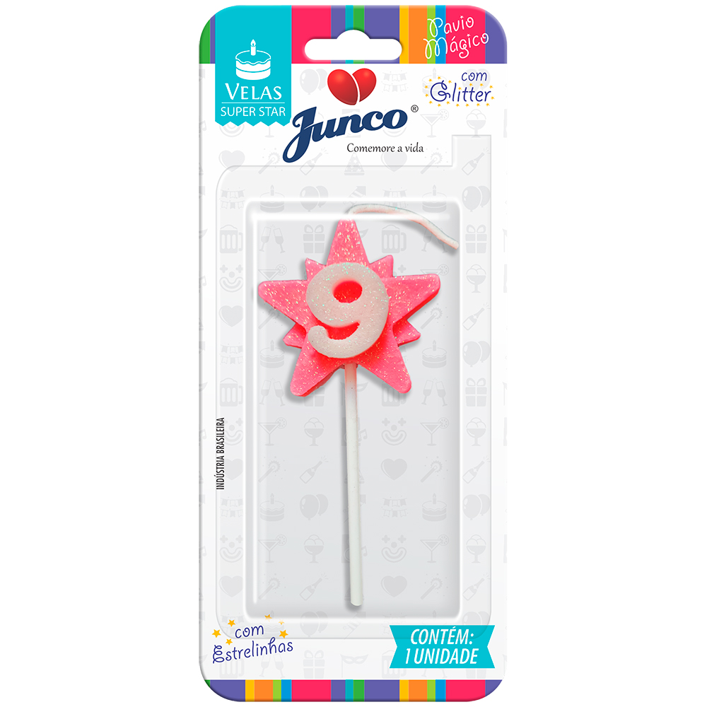 VELA ANIVERSARIO SUPER STAR ROSA N°9