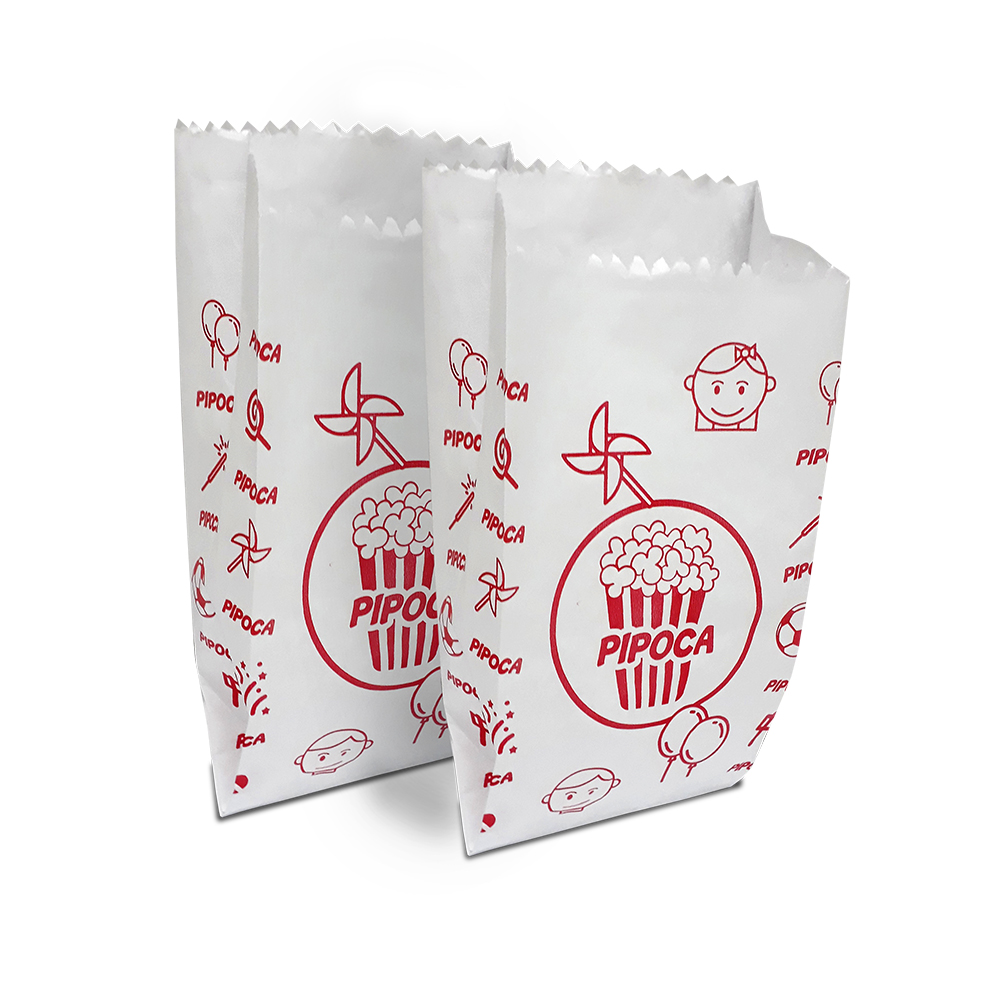 SACO DE PAPEL ENCOPEL PARA PIPOCA TIMBRADO N.3 | Multpel