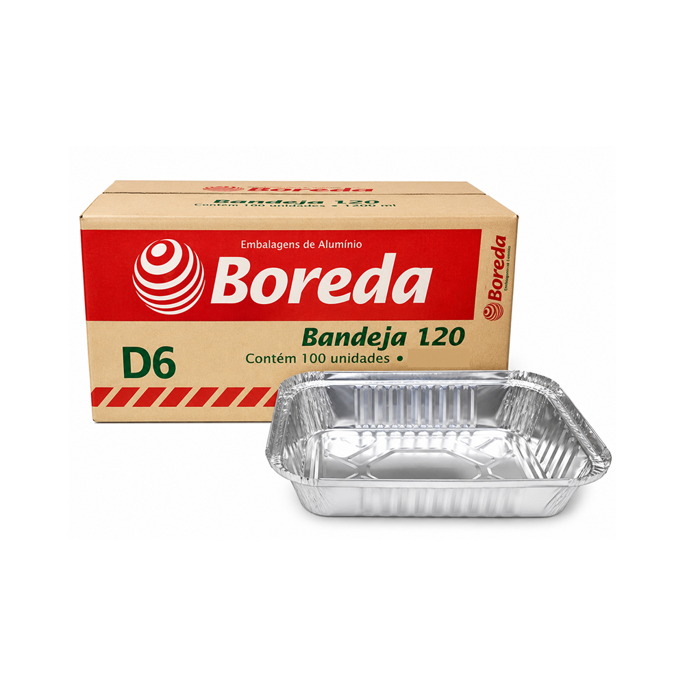BANDEJA ALUMINIO BOREDA 500ML 120 RETANGULAR