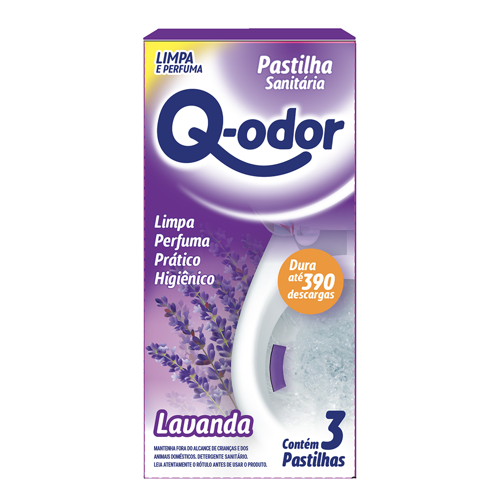 PASTILHA ADESIVA SANITARIA Q-ODOR LAVANDA