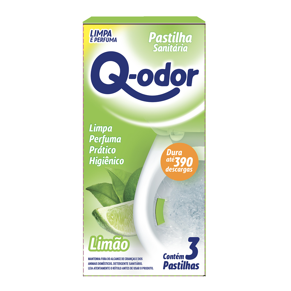 PASTILHA ADESIVA SANITARIA Q-ODOR LIMAO
