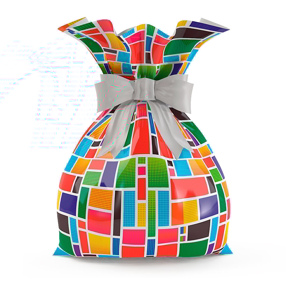 SACO METALIZADO 10X15 MONDRIAN