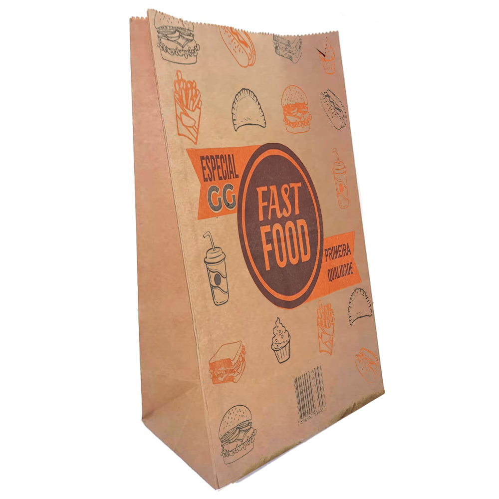 SACO PARA LANCHE TIMBRADO 20KG 28X18X36