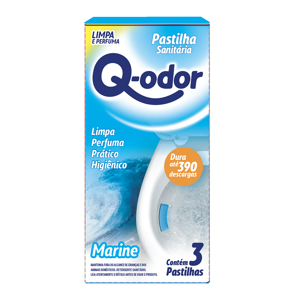 PASTILHA ADESIVA SANITARIA Q-ODOR MARINE