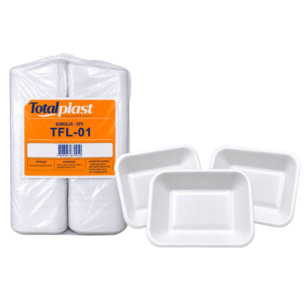 BANDEJA BRANCA TFL-01=B1F 15X15X2,7CM TOTALPLAST