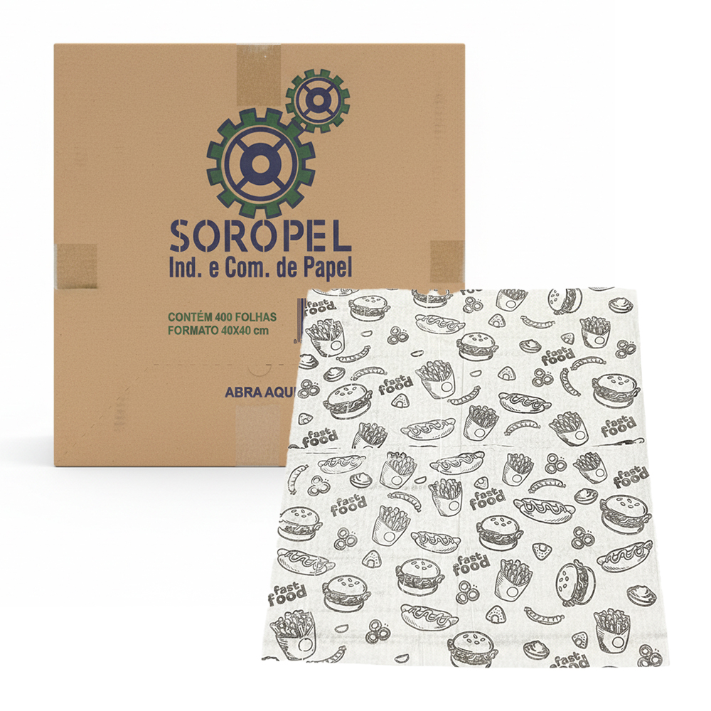 PAPEL ACOPLADO PARA LANCHE 40X40 SOROPEL