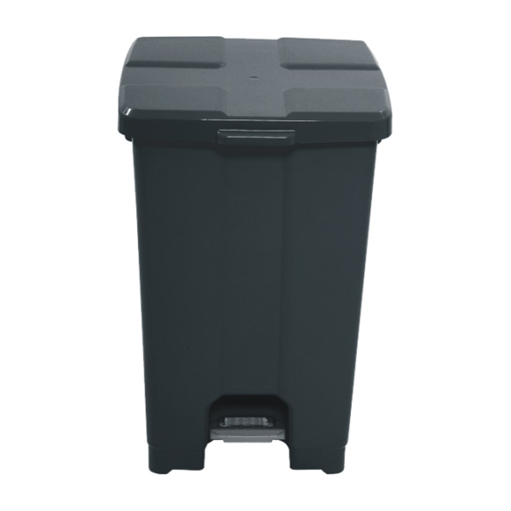 LIXEIRA JSN QUADRADA PRETA COM PEDAL 60LT