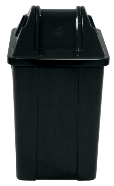 LIXEIRA JSN QUADRADA PRETA COM TAMPA VAI VEM 100L