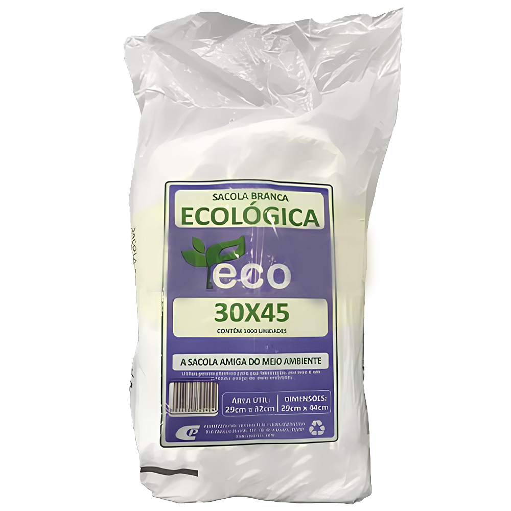 SACOLA CAMISETA CENTRAL LIGHT 30X45 BRANCA