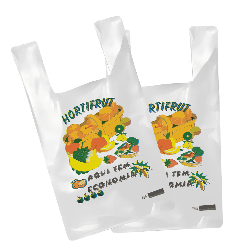 SACOLA CAMISETA RIOPLASTIC 38X50 HORTIFRUT TRANSPARENTE