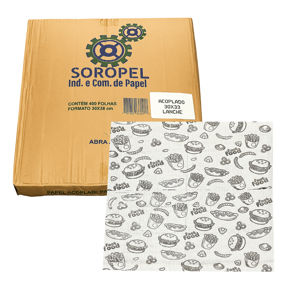 PAPEL ACOPLADO PARA LANCHE 30X38 SOROPEL