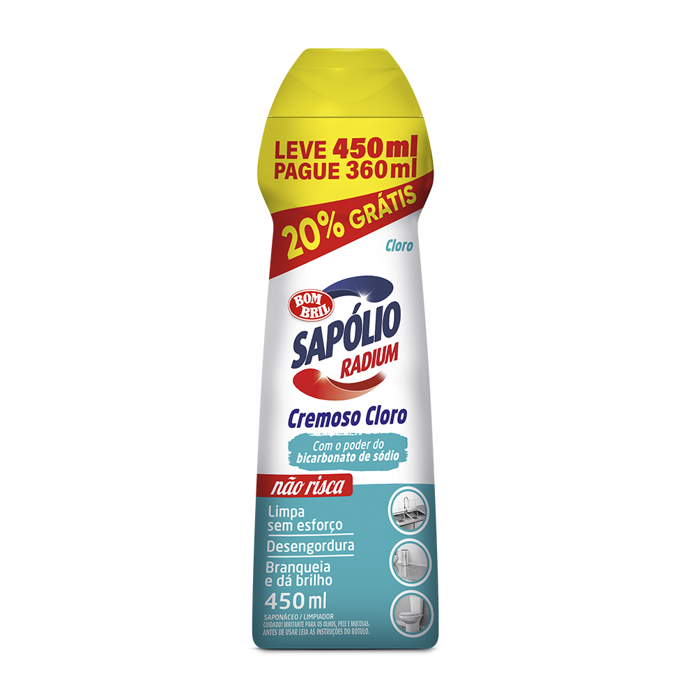 SAPOLIO RADIUM CREMOSO CLORO 450ML 20% GRATIS