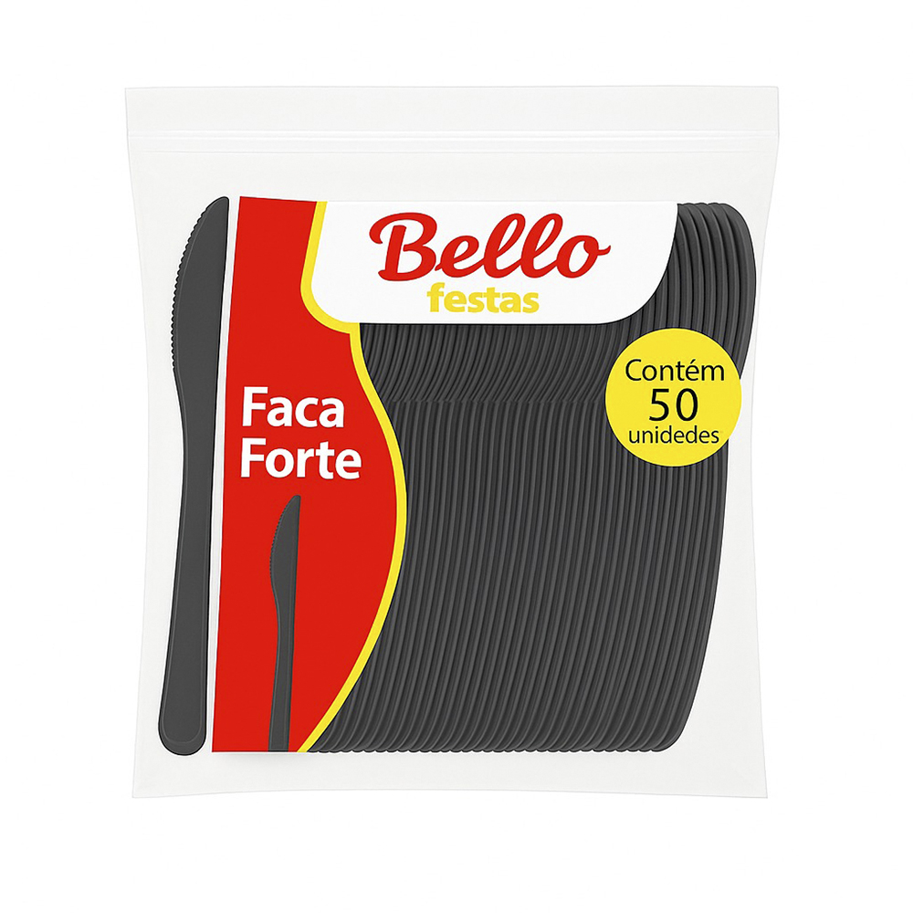 FACA PLASTICA BELLO FESTAS PRATA FORTE 18CM+
