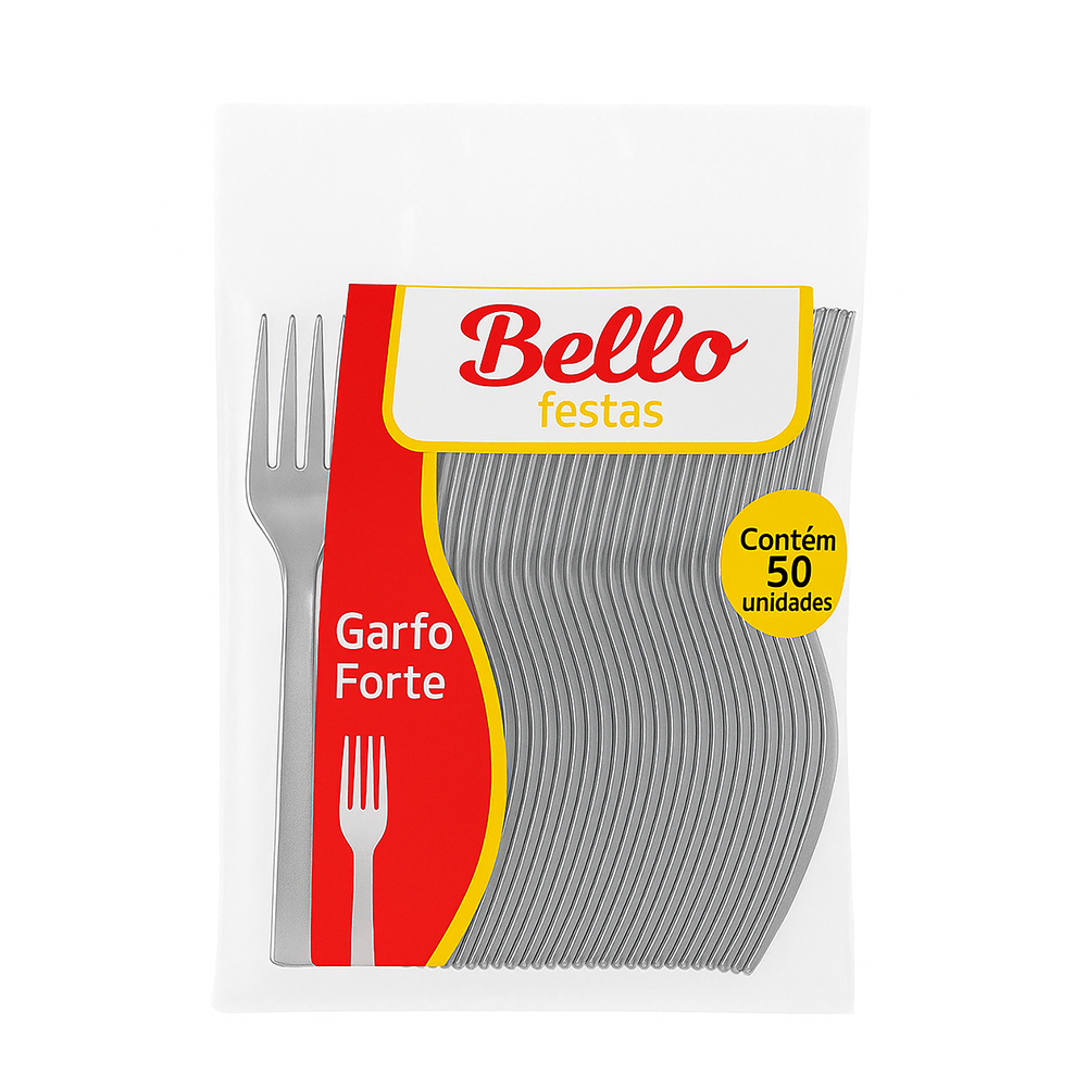 GARFO PLASTICA BELLO FESTAS PRATA FORTE 18CM+