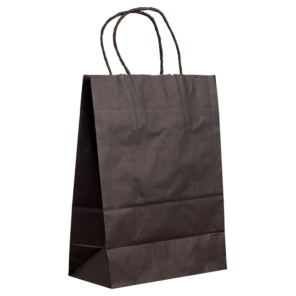 BOLSA PAPEL PRETA COM ALCA PP 21X15X8