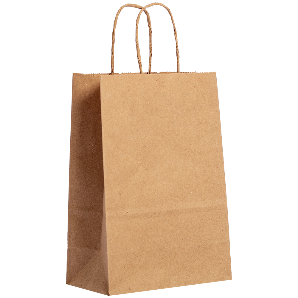 BOLSA PAPEL KRAFT COM ALCA P 26X21X9