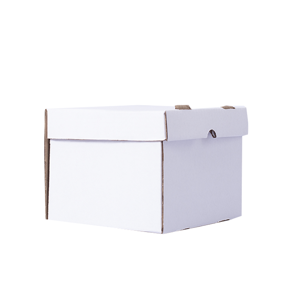 CAIXA PARA TORTA/BOLO QUADRADA COM TAMPA BRANCA N.35