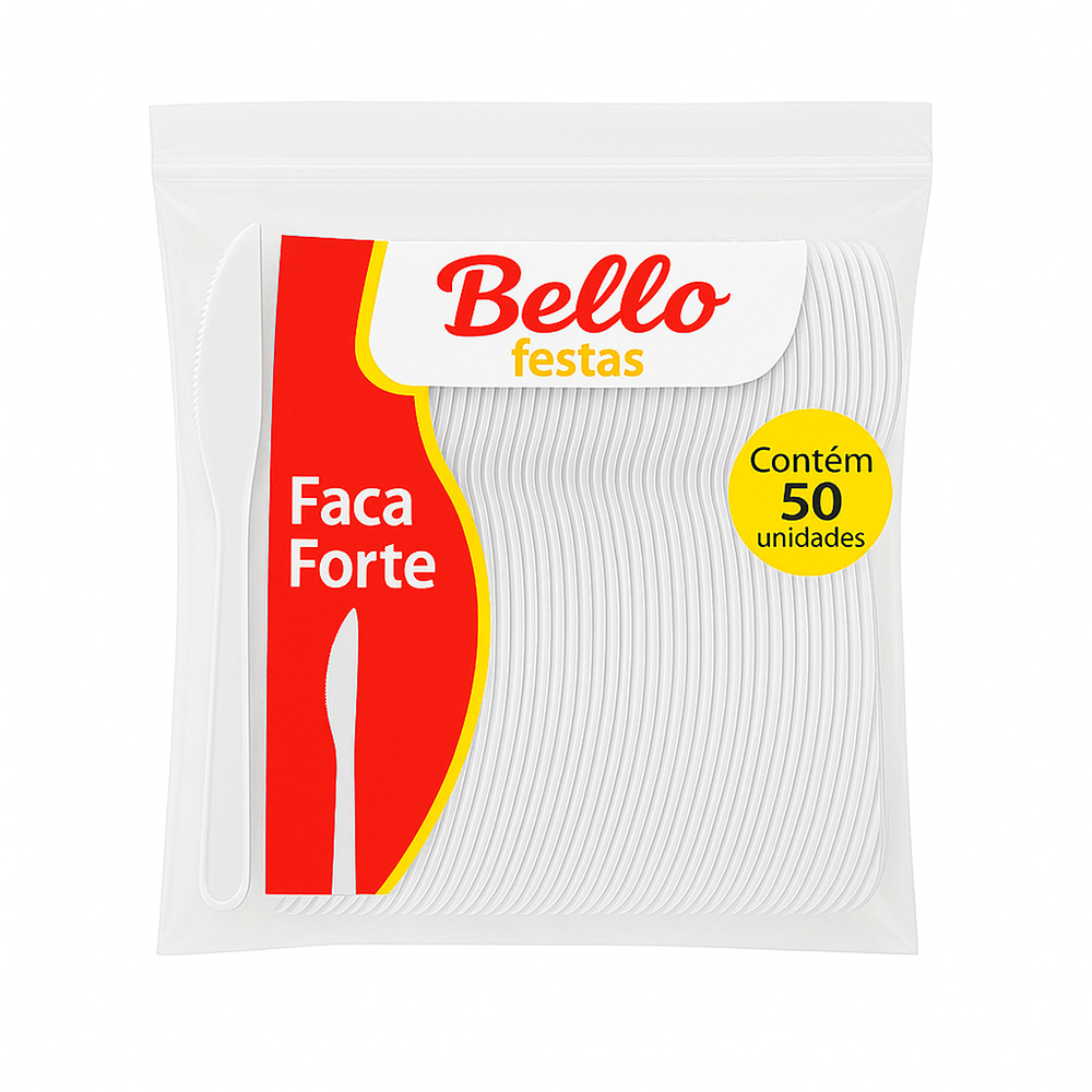FACA PLASTICA BELLO FESTAS BRANCA FORTE 18CM+