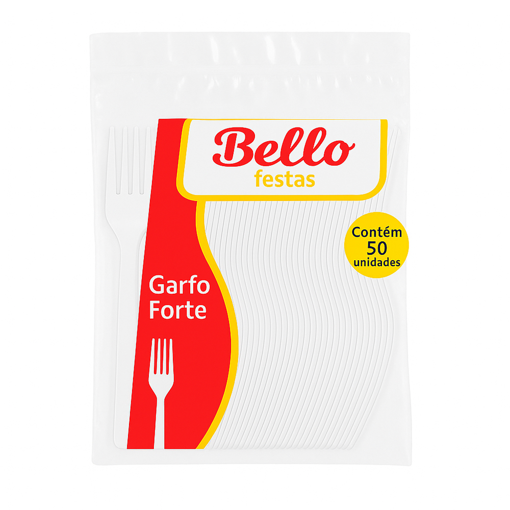 GARFO PLASTICA BELLO FESTAS BRANCO FORTE 18CM+