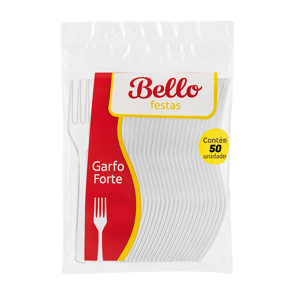 GARFO PLASTICA BELLO FESTAS CRISTAL FORTE 18CM+