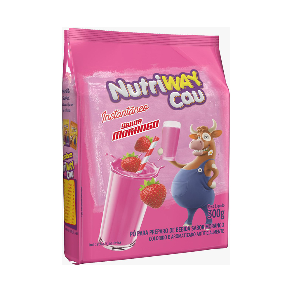 PO PARA PREPARO DE BEBIDA MORANGO NUTRIWAY 300G