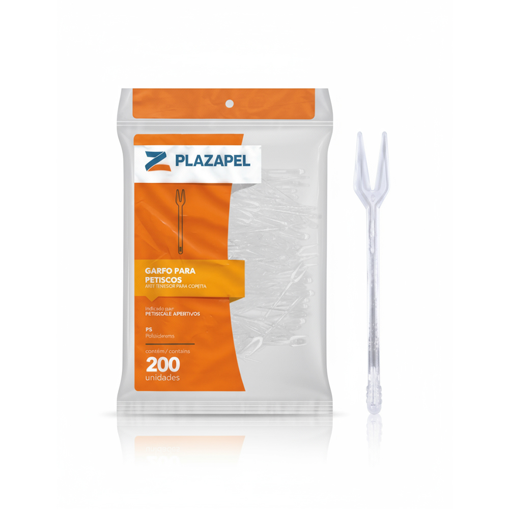 GARFO PLASTICO PLAZAPEL PARA PETISCO CRISTAL