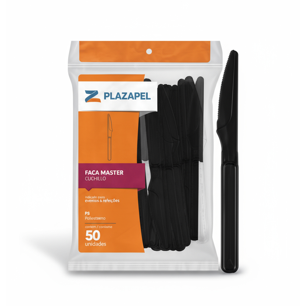 FACA PLASTICA PLAZAPEL PRETA