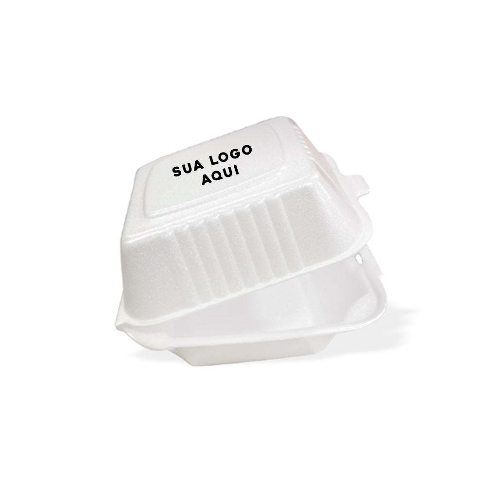 PORTA HAMBURGUER ISOPOR H02 BCO ISOBRAS PERSONALIZADO