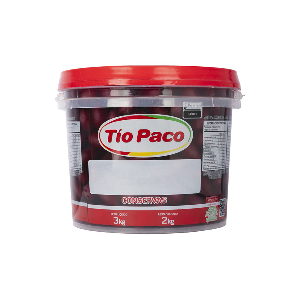 AZEITONA PRETA MIUDA COM CAROÇO TIO PACO 2KG