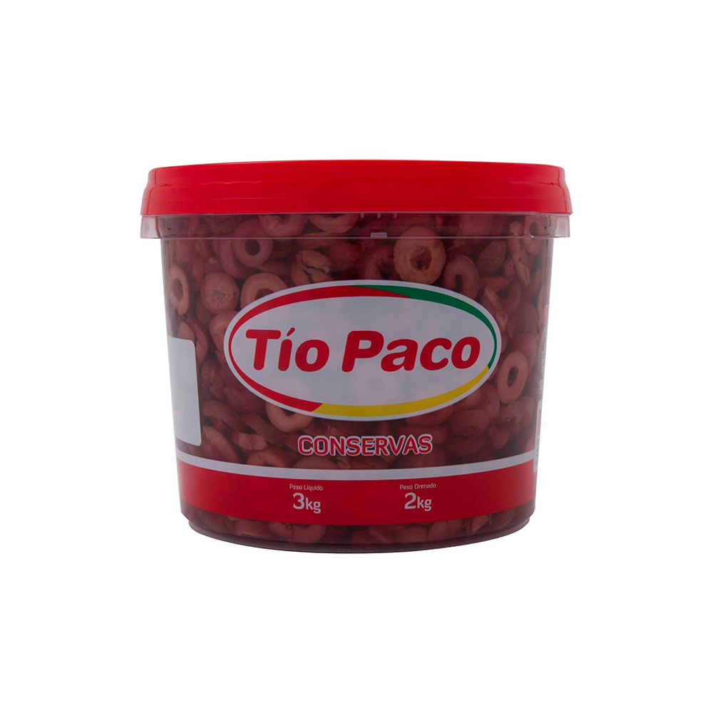 AZEITONA PRETA FATIADA COM CAROÇO TIO PACO 2KG