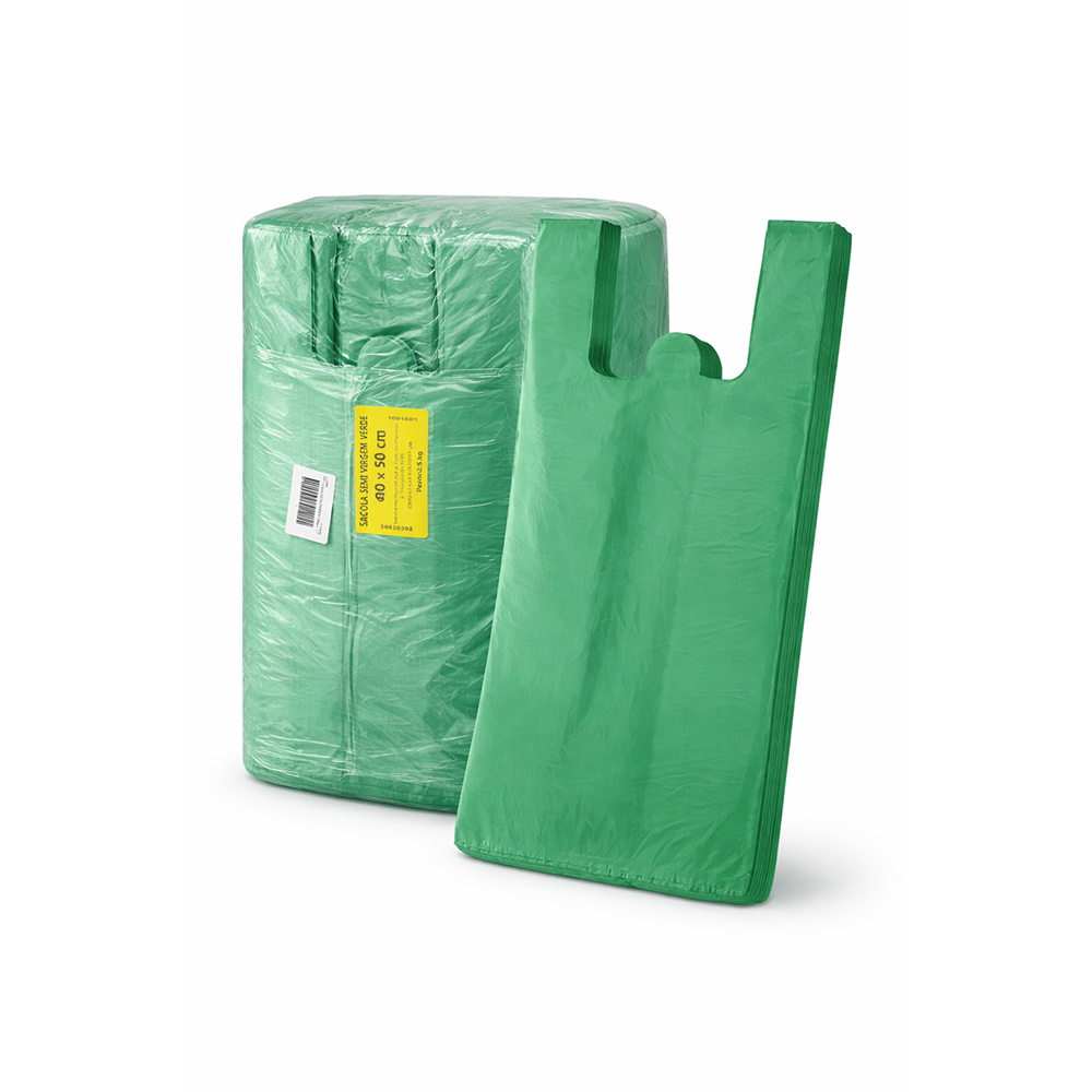 SACOLA CAMISETA PLASK 40X50 VERDE