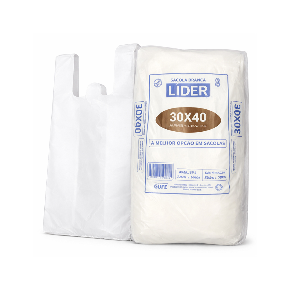 SACOLA CAMISETA GUFE LIDER 30X40 BRANCA