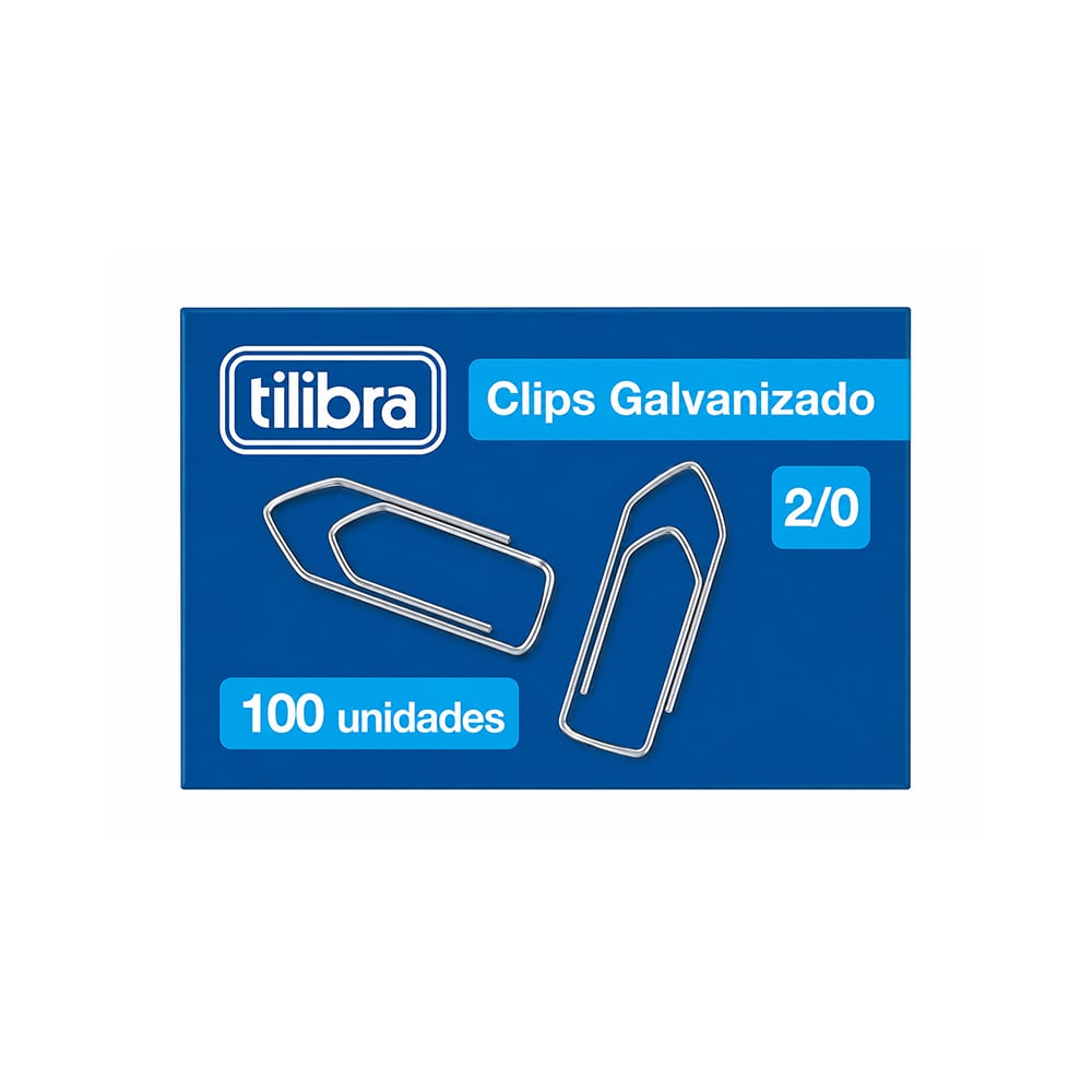 CLIPS GALVANIZADO 2/0 TILIBRA 100UN