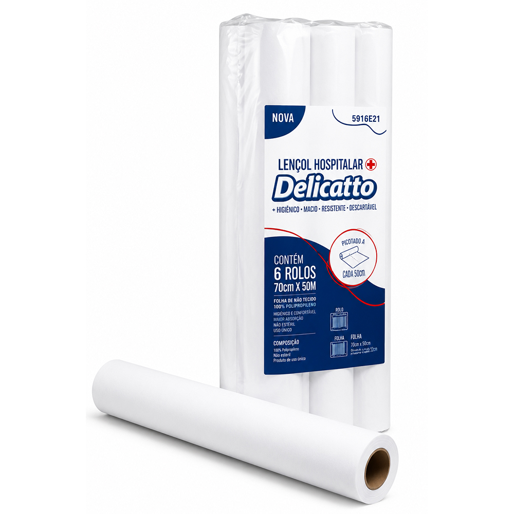 LENCOL HOSPITALAR DELICATTO EXTRA LUXO 70CMX50MT