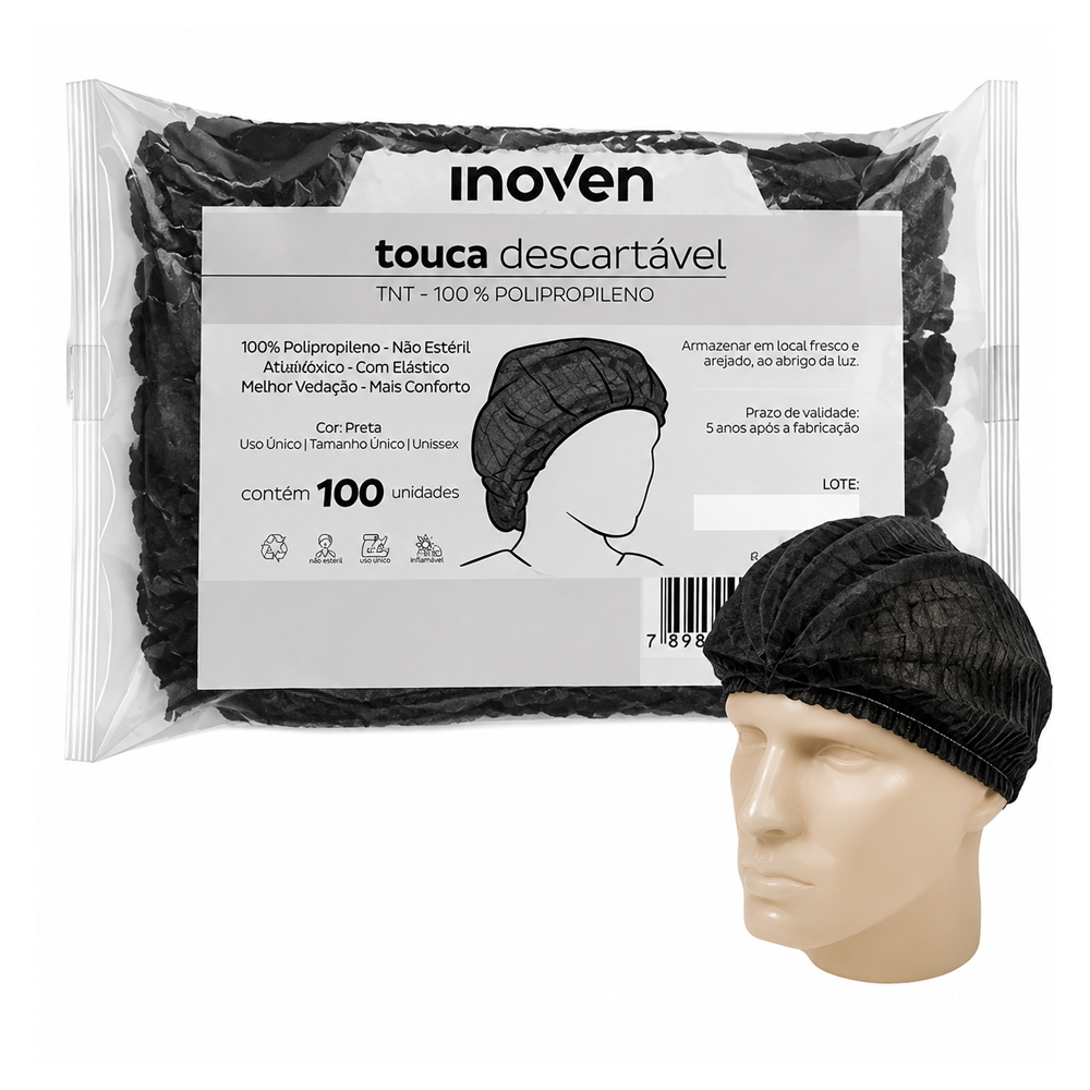 TOUCA SANFONADA PRETA INOVEN
